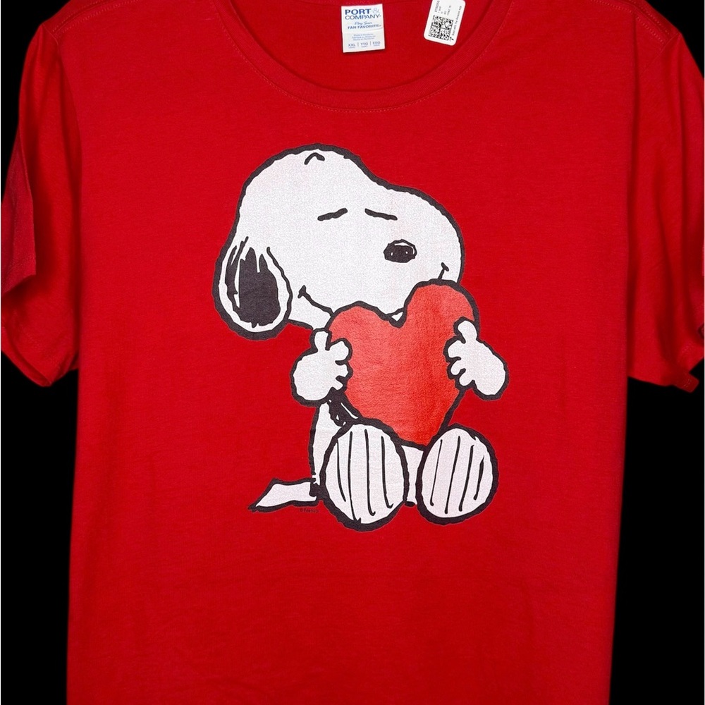Snoopy Heart Graphic Short Sleeve Tee - Red - Picture 2 of 3